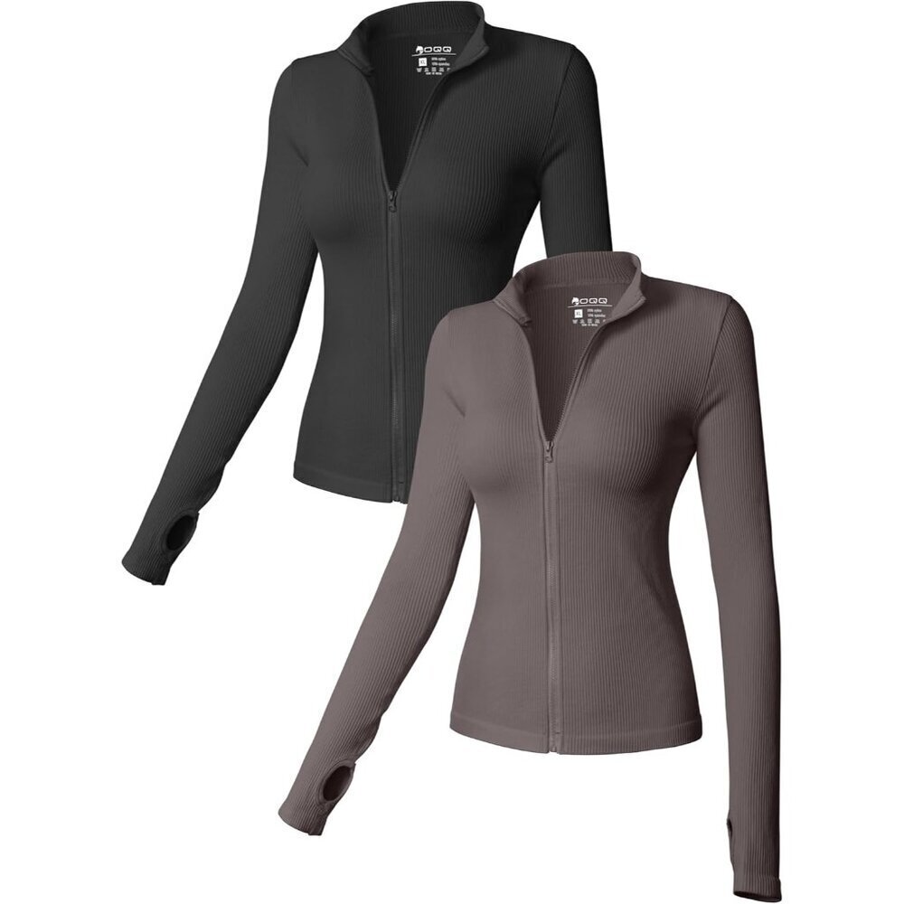 Women's 2 Piece Long Sleeve Tops Stretch Fitted Casual Office Layers